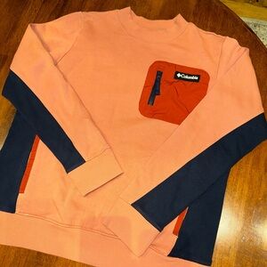 Columbia Womens Two-Tone Sweater - Coral and Navy